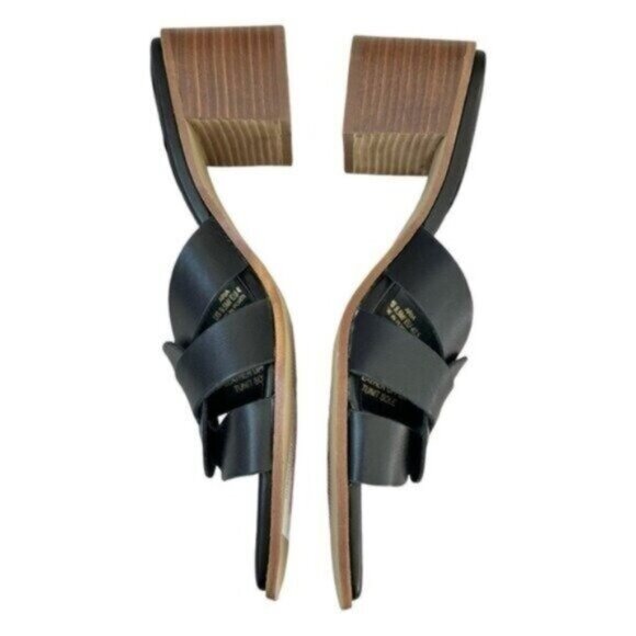 NWOB Bruno Magli Aria Block Heel Slide Sandal Black Size 9.5 - Picture 6 of 11